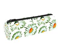 VAPOKF White Daisy Botanical Wildflowers - Estuche de lona para lápices, monedero, bolsa de maquillaje para estudiantes, papelería, escuela, oficina, almacenamiento, multicolor, 20x6.3cm/7.9x2.5in,