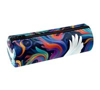 VAPOKF White Peace Dove - Estuche de piel sintética para lápices, monedero, bolsa de maquillaje para estudiantes, papelería, escuela, trabajo, oficina, almacenamiento, multicolor, 20x6.3cm/7.9x2.5in,