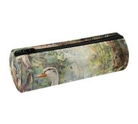 VAPOKF Wild Indian Runner Ducks - Estuche de piel para lápices, monedero, cosméticos, maquillaje, papelería, escuela, oficina, almacenamiento, multicolor, 20x6.3cm/7.9x2.5in, Estuche para lápices