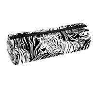 VAPOKF Wild Life - Estuche de piel con diseño de tigre para lápices, monedero, cosméticos, maquillaje, para estudiantes, papelería, escuela, oficina, almacenamiento, multicolor, 20x6.3cm/7.9x2.5in,