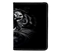 VAPOKF Wild Tiger Head on Black - Funda para pasaporte (piel, 11,5 x 16,5 cm), color negro, multicolor, 11.5x16.5cm/4.5x6.5 in, Vintage