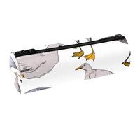 VAPOKF Wildlife - Estuche de piel sintética con estampado de gaviota y pájaros, bolsa organizadora de maquillaje para mujeres, niñas, niños, suministros escolares y de oficina, multicolor, 20x6.3x6.3