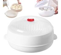 Vapor vaporizador de microondas Vapor de microondas 7.9 '' Vapor vegetal de microondas redondo Grado de plástico Vapor de microondas para cocinar con tapa y bandeja Vapor vaporizador de microondas pa