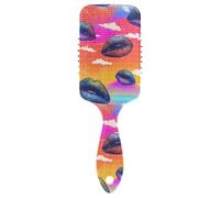 Vapor Wave Style Lips - Cepillo antiestático colorido para el cuero cabelludo mojado para el pelo largo con mango ergonómico cepillo para peinar