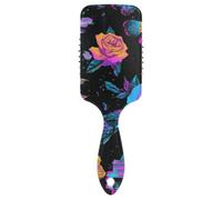Vapor Wave Style Roses Butterfly - Cepillo suave para cabello lacio y cuero cabelludo para el crecimiento del cabello con mango ergonómico para cabello de mujer