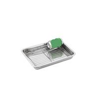 Vaporera Acero Inoxidable Platos de almacenamiento rectangulares acero inoxidable for hornear con rejilla enfriamiento Bandeja for horno cocina para Todo Tipo De Cocina(36x27x4.8cm)