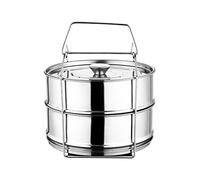 Vaporera Apilable de Acero Inoxidable 304 - Olla de 2 Niveles con Tapa para Cocinar Múltiples Alimentos, Verduras, Pescado y Recetas Saludables