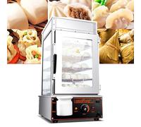 Vaporera comercial para panecillos de 5 capas, calentador eléctrico de alimentos para tiendas, bufés, restaurantes, etc. | Rango de temperatura de 30 a 110 °C | Calentador de panecillos al v
