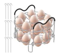 Vaporera de 2 niveles para huevos IP-DUO50/DUO60/IP-LUX60, acero inoxidable, posavasos con 9 pinchos de metal, total 18 agujeros para cocinar 6 y 8 litros