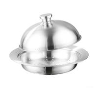 Vaporera de acero inoxidable, 20 cm/24 cm, cesta de acero inoxidable 304, juego de ollas apilables, apto para horno de inducción de tres capas, tapa de vidrio para cocinar albóndigas de verduras (20