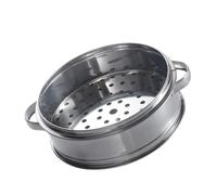 Vaporera de Acero Inoxidable 22cm con Asa, para Dumplings y Bao | Ventilación de Vapor Uniforme, Cuerpo Reforzado, Uso Apilable, Color Plata, Cocina y Cocción al Vapor
