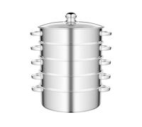 Vaporera De Acero Inoxidable 5 Capas, 28 Cm, Rejilla For Utensilios Cocina, For Verduras, Cesta For para Dumpling Momo