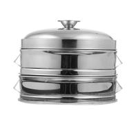 Vaporera de acero inoxidable con tapa para cocinar en casa, 24 x 24 x 21 cm, 1 juego