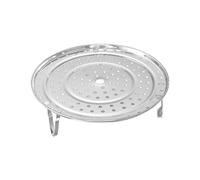 Vaporera de acero inoxidable con tapa, versátil para cocinar al vapor saludable, compatible con ollas, arroceras, incluye inserto para una preparación suave, resistente al calor (plata, 21,5 cm)