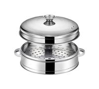 Vaporera De Acero Inoxidable Rejilla de acero inoxidable for cocinar al vapor con pescado y bollos rellenos, utensilios cocina(16.5cm 1 layer 1 Lid)