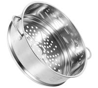 Vaporera de Cocina Redonda de Acero Inoxidable para Patatas | Distribución Uniforme de Orificios, Drenaje Rápido y Lavado en Lavavajillas, Ligera, Color Plata