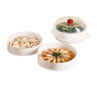 Vaporera de doble capa para horno microondas, arroz, avena, cocina saludable con fácil drenaje, suministros de cocina para panecillos al vapor, hogar, apartamento, restaurante