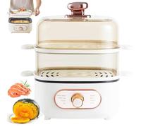 Vaporera eléctrica de 1200 W, olla de cocción de 2,5 litros, operación con un solo toque, 8 programas preestablecidos para cocinar vegetales, carne y granos