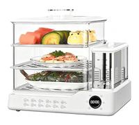 Vaporera EléCtrica De 3 Niveles, Vaporera MultifuncióN De Gran Capacidad De 24 L Con Tanque De Agua Desmontable De 1.5 L, Reserva Inteligente Las 24 Horas, OpcióN Ideal Para La Cocina Familiar Diaria