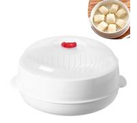 Vaporera Microondas con Tapa y Bandeja y Base, Vaporizador Horno Microonda 25x25x14cm, Rejilla Olla Vapor Utensilios Cocina Cocinar Saludable para Pasta, Arroz, Huevos, Empanadillas, Verduras, Fideos