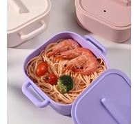 Vaporera Microondas Silicona 23cm Contenedor Cocina para vapor Saludable Multicapa Tapa Ventilada Gris(Purple)