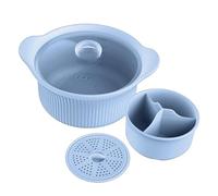 Vaporera microondas - Silicona con olla de cocción al vapor, cuenco grande para microondas, apto para microondas para la cocina del hogar, comida para bebés, brócoli, pasta, pasta, sopa, pescado