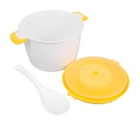 Vaporera Multifunción para Microondas con Tapa y Asa, PP Amarillo | Sistema de Vapor con Doble Ventilación, Asas con Bloqueo, para Dumplings y Sopa en Casa
