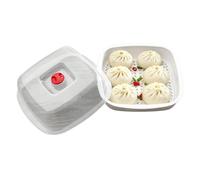 Vaporera Para Horno Microondas - PP Apto Para Uso Alimentario 20,8x20,8x8,5cm | Vaporera De Verduras Para Microondas Con Tapa Ventilada | Recipiente Para Cocinar Comida Al Vapor Para Sala De Juegos, M