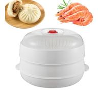 Vaporera Para Microondas Con Tapa - Recipiente De Cocina Con Diseño Ventilado. Recipiente Resistente Al Calor Para Cocinar Al Vapor Verduras, Pasta, Albóndigas, Carne, Maíz Y Patatas. Ideal Para El Ho