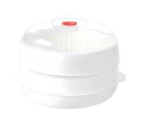 Vaporera para microondas - Modelo 2025 Sin BPA de doble nivel Preparación de arroz con verduras y pescado, Vaporera para microondas | Juego de cestas de almacenamiento de nutrientes de