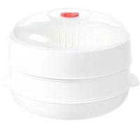 Vaporera para microondas, multifuncional con tapa y bandeja, gran capacidad, fácil de limpiar, ideal para cocinar dumplings de verduras