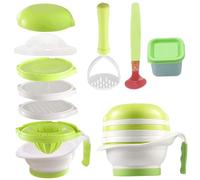 Vaporera y licuadora para bebés (1 juego) molinillo de alimentos apto para bebés con tazón para puré machacador manual exprimidor de cítricos rallador máquina para hacer puré de frutas y verduras.