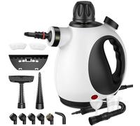 Vaporeta Limpieza Hogar, Limpiador de Vapor Portátil Multiusos con Cierre de Seguridad y 14 Accesorios, vaporeta de mano Presurizado para el Baño, Ventanas, Cocina (Negro&Blanco)