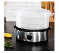Cecotec Vaporera eléctrica Vapovita 3000 Inox, 3 recipientes Independientes, Cuenco para Preparar arroz, Soportes para cocer Huevos, Temporizador 60 Minutos, 2 entradas Laterales de Agua, Gris, 800 W