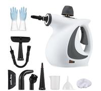 Vaporista Steammaster,Handheld Multi-Surface Natural Steam Cleaner, with 9 Accessories,Fast Heat-Up, Continuous Steam for Efficient Cleaning, Ideal for Tile, Sink, Stove, Windows,Car, and More (Gray)