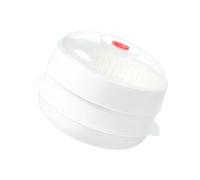 Vaporizador apilable para microondas con mango antideslizante, retención de agujeros de liberación rápida, perfecto para preparaciones de desayuno, recipiente de vapor de microondas