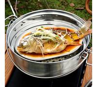 Vaporizador de acero inoxidable para sopa de arroz y fideos con construcción de tres capas e interior sin costuras para una fácil limpieza