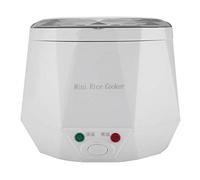 Vaporizador de alimentos, 24V 140W 1.3 L Eléctrico Portátil Multifuncional Mini Olla arrocera Vapor Carro Camión Olla arrocera Calentador de alimentos para oficina, al aire libre, uso escolar(Blanco)