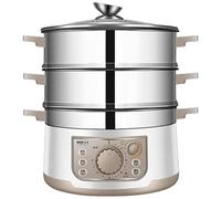 Vaporizador de alimentos de acero inoxidable de 13 litros, eficiencia energética, 3 niveles con temporizador de 60 minutos, almacenamiento compacto de 1500 W, para carne y albóndigas