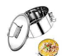 Vaporizador de alimentos para cocinar al vapor | Vaporizador con forma de sartén de flan - Molde para tartas de acero inoxidable, forma de brida con tapa, herramienta para hornear pasteles, sartén