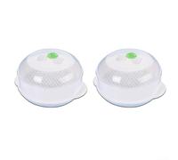 Vaporizador de alimentos para microondas de 2,6 L, cesta de vapor de arroz multiusos con cubierta transparente para una alimentación saludable, cocina de plástico blanco 21 x 21 x 12 cm (dos)