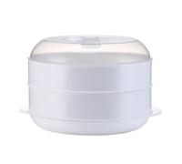 Vaporizador de comida, bandeja de vapor para panecillos al vapor, comida de plástico, adecuada para cocina y almacenamiento, diseño espacioso con una capacidad generosa (doble piso)