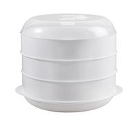 Vaporizador de comida, bandeja de vapor para panecillos al vapor, comida de plástico, adecuada para cocina y almacenamiento, diseño espacioso con una generosa capacidad (tres capas)