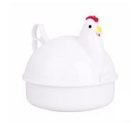 Vaporizador de huevos en forma de pollo para microondas para 4 huevos, vaporizador multifuncional para panecillos y vertederos, con bandeja recogedora para cocinar de forma limpia en el microondas