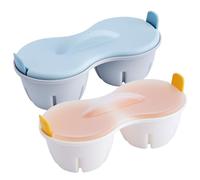 Vaporizador de huevos para microondas con 2 cavidades | Máquina para hacer huevos hervidos con tapa, accesorios de cocina, hervidor de microondas para el desayuno