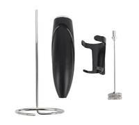 Vaporizador de leche varita multifuncional portátil de mano fabricante de espuma eléctrica mini bebida mezclador batidor y café foamer varita con soporte para el hogar y (black)