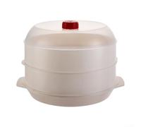 Vaporizador de microondas a base de PP con patrón de ventilación denso, tapa de monitoreo transparente y durabilidad de borde reforzada (doble grosor)