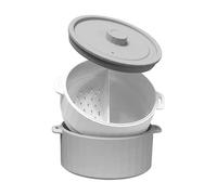 Vaporizador de microondas para verduras, silicona de doble capa, multifuncional, horno de microondas con tapa, para preparación de comidas, almacenamiento de pasta vegetal, freidora de aire, nevera