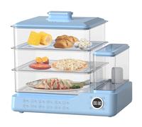 Vaporizador eléctrico de 24 L, 800 W con tanque de agua de 1.5 L, arranque retardado de 24 horas y vapor instantáneo, apagado automático para cocinar verduras y granos saludables