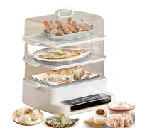 Vaporizador eléctrico de alimentos de 28 litros con cuenco de cocina extraíble de 3 capas y tapa, aislamiento de 5 horas, reserva de 24 horas, anticombustión en seco, fácil de limpiar, sincronización